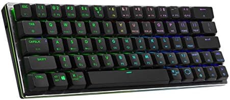 Cooler Master SK622 Wireless 60% Mechanical Keyboard with Low Profile Red Switches, New and Improved Keycaps, and Brushed Aluminum Design
