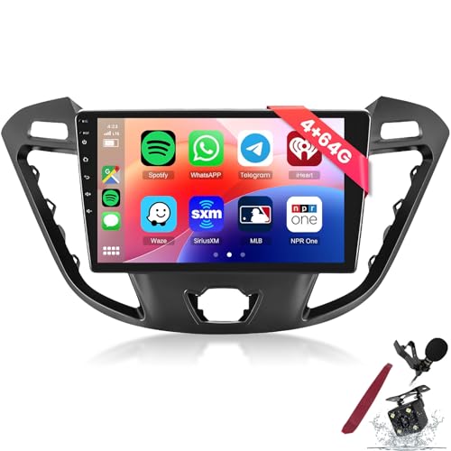 Y1,4 64G Android 15 Radio samochodowe do F-ord Transit Custom Tourneo 2013-2021, 9-calowy ekran dotykowy 2K, bezprzewodowy CarPlay, Android Auto, GPS, Bluetooth, FM RDS, Wi-Fi i kamera