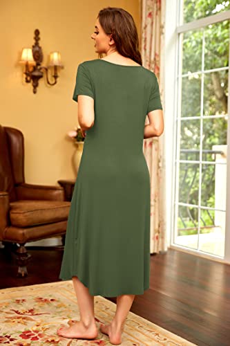 Ekouaer Nursing Gown Womens Hospital Nightgown Maternity Sleepwear Army Green Xxl #TOP4