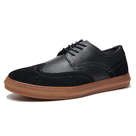 Arkbird Tênis masculino moderno clássico casual sapato social elegante cadarço Oxford sapatos para homens, Preto, 38
