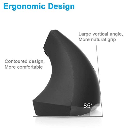Weskimed Mouse Verticale AU Mouse Verticale Ottico|Mouse Verticale Design Ergonomico 3200-2000-1200-800 DPI con Cavo Previene Il Disturbo del Tunnel Carpale (Sindrome RSI) 5 Pulsanti per Mano Destra