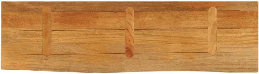 Live Edge Mango Wood Table Top 120x30x3.8 cm Solid Surface Desk Panel One-Side Natural Edge for Home Office Dining Workspace