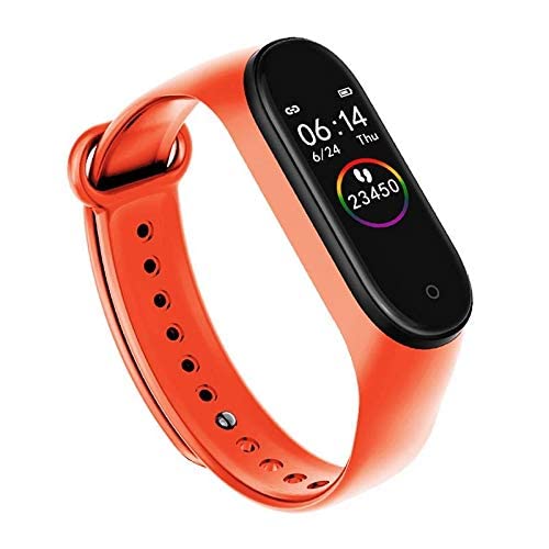 Image of Waylon Smart Band M4 - Fitness Band, 1.1-inch Color Display, USB Charging, Activity Tracker, Men's and Women's Health Tracking, Compatible All Androids iOS Phone (Orange)