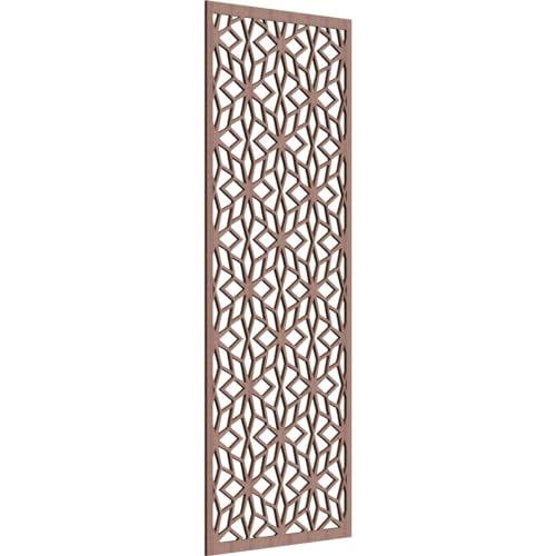 Image of 27 3 /8 inchW x 69 3 /8 inchH x 3 /8 inchT Lake Decorative Fretwork Wood Wall Panels, Walnut