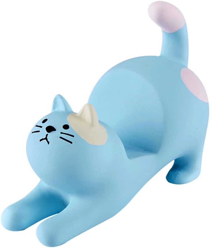 Cat Phone Stand, Cute Kawaii Phone Holder for Desk, Blue Smartphone Mount for iPad, iPhone, Huawei,Samsung, Xiaomi, Desktop Decoration