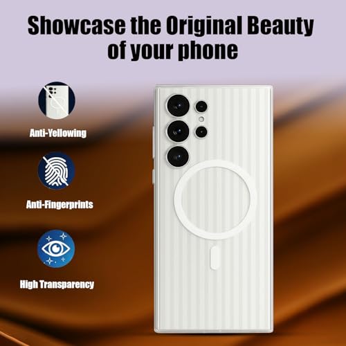 Image of AIBEX Protective Back Case Cover Compatible for Samsung S24 Ultra| Camera & Body Protection| Shockproof,Scratch Resistant| Mag-Saf Wireless Charging Support - White