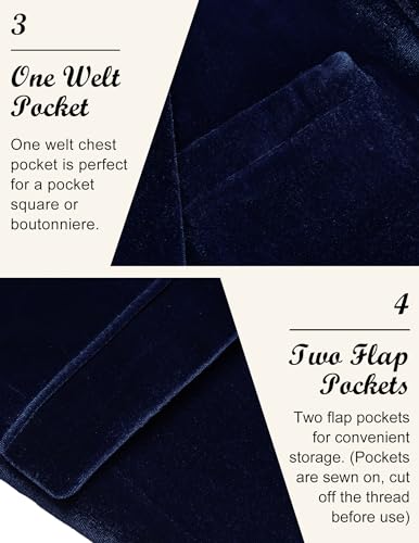 Image of COOFANDY Men's Velvet Blazer Notched Lapel Velour Suit Jacket One Button Tuxedo Jackets for Wedding Prom Party Dinner