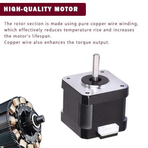 1.5A NEMA17 Schrittmotor mit 1m Kabel - Hohes Drehmoment 38mN.m, 1.8° Schrittwinkel für 3D-Drucker, CNC, Lasergravierer, Robotik