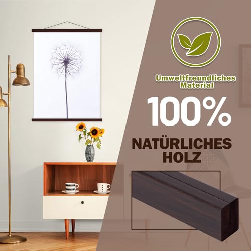 Ywlake Posterleiste Posterschiene Posterleisten, Magnet Magnetische Holz Poster Aufhänger Halter Rahmen Leisten Bild Bilder Bilderrahmen… – Ansicht 3