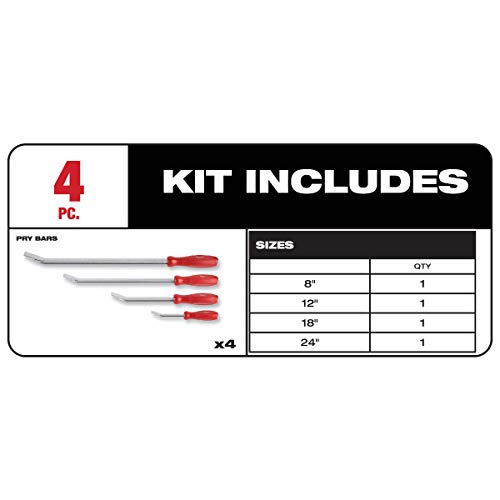 Bubbacare 48-22-9214 4 Pc Pry Bar Set L M #TOP3
