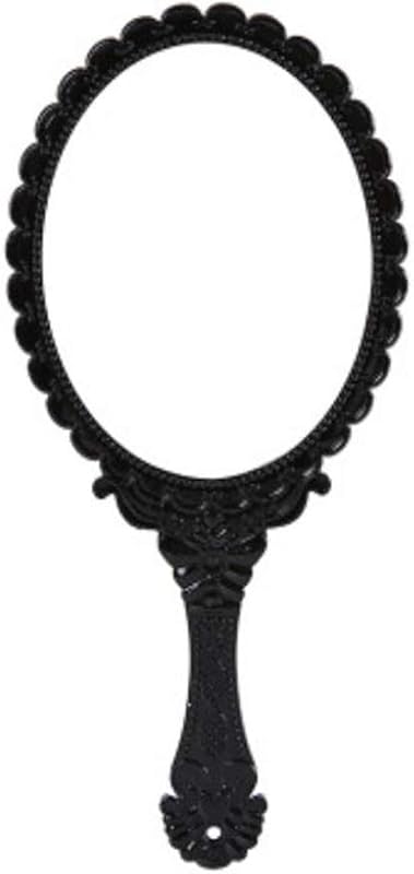Espelho de mão Weahre oval preto com moldura em ABS