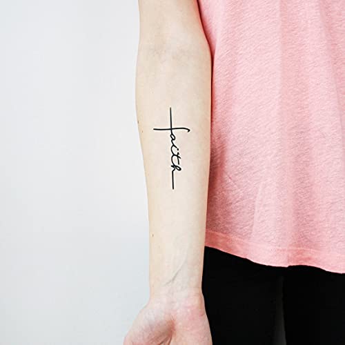 Faith Cross (Set of 2) - Faith Temporary Tattoo / Religious Tattoo