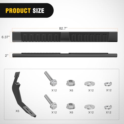 Nilight Running Boards for 2015-2026 Chevrolet Colorado/GMC Canyon Crew Cab 6 Inch Side Step Nerf Bars Black by Nilight - Image 2