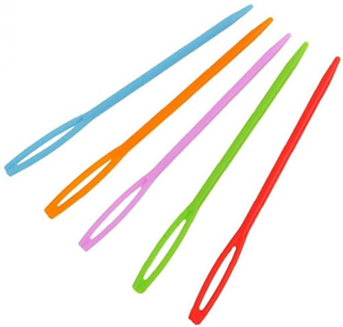 Lot de 10 aiguilles à coudre en plastique pour enfant en laine, point de croix, crochet, 7 cm