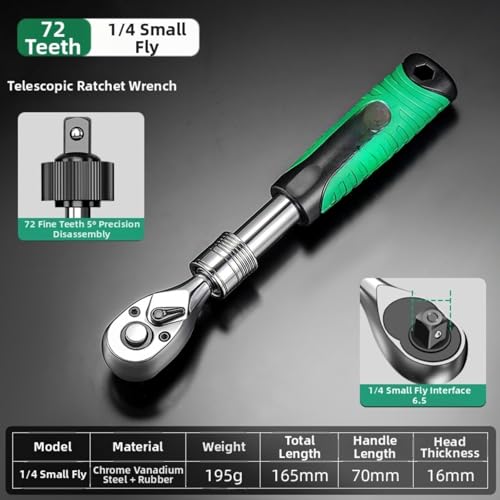 Jeu de clés à cliquet extensibles avec mécanisme de dégagement rapide à 72 dents - 5