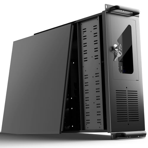 4U Server Chassis, Server Case with Hard Drive Bays and 7 PCI Slots, Rackmount Cases for Data Center and Gaming, Supports ATX, Micro-ATX, Mini-ITX Motherboards, 2X Front USB 3.0, Lockable Front Panel
