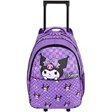 Get Trend Disney Frozen | Hello Kitty Girls 2 em 1 bolsa com rodinhas, Kuromi roxo/preto, 18.1x13x6.7inch, Mochila Trolley