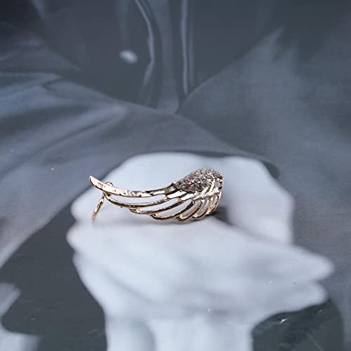 Allereyae Vintage Crystal Angel Wing Earrings Cz Wing Ear Clip Wrap Around Earring Gold Rhinestone Wing Ear Cuff Earrings Hollow Angel Wing Climber Earrings Jewelry For Women And Girls #TOP3