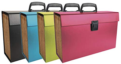 Exacompta - Réf. 58420E - 1 trieur valisette avec poignée Economique - couverture rembordée papier - fermeture par bouton poussoir - 20 compartiments - dim...