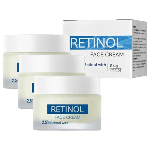 Crema facial con retinol, crema facial antiedad, hidratante de noche antiarrugas y reafirmante para piel sensible, reduce líneas de expresión, para todo tipo de piel