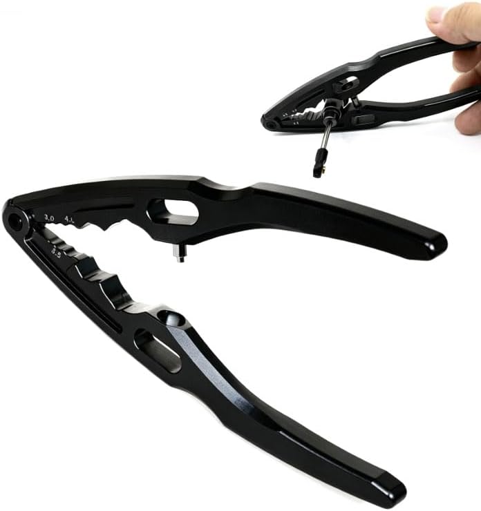 RC Car Repair Tools: Shock Pliers, Repair Pliers, Tie Rod Ball Joint Removal Tool, Repair Screwdriver Set, Small Phillips Socket, Tie Rod Adjustment Wrench, Black (4-Piece Set)