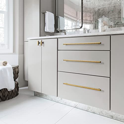 Goo-Ki 6-Pack Vintage Brass Drawer Handles 12-3/5 In（320Mm） Hole Centers Straight Bar Pull,Antique Brass Solid Cabinet Pulls For Kitchen Cabinet Hardware 1814-Gt-320 #TOP6