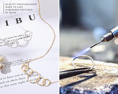 Hope Love Shine 60Th Birthday Gift For Woman • 6 Rings For 6 Decades • 60Th Birthday Gift • Interlocking Circle Necklace Gift For Her • Sterling Silver • Gold (Silver) #TOP2