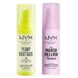 NYX PROFESSIONAL MAKEUP Plump Right Back Plumping Serum & Primer + Marshmellow Smoothing Primer (2-Pack Bundle)