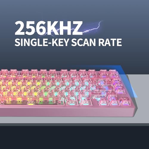 Image of IROK MG75PRO 81 Keys Wired Magnetic Switch Mechanical Keyboard, Hall Effect, 8KHZ /ARGB /CNC Aluminum, Gasket Structure Gaming Keyboard(Pink)