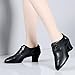 Dance Shoes for Women Leather Breathable Rubber Sole Soft Sole Outdoor Latin Dance Shoes Fashion Tango Waltz Salsa Modern Dance Performance Shoes (Color : Black-5CM/1.96In, Size : 9.5)