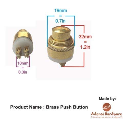 Adonai Hardware"Parshandatha" Decorative Brass Bell Push Or Door Bell Or Push Button (Antique Brass) #TOP6