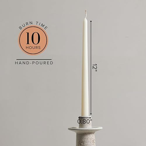 Miniatura 2 de Simply Soson Velas cónicas color marfil de 12 pulgadas, juego de 30 palitos de vela, velas cónicas, velas cónicas sin goteo, candelabros de marfil,