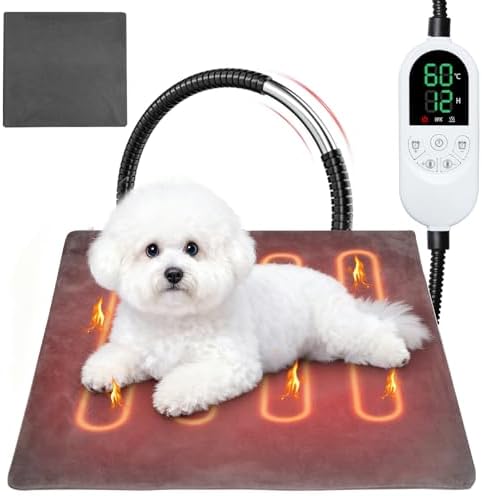 （18:00時点） ペット用ホットカーペット ペット用ヒーター【ペット専門家監修】Intime 猫 犬用 ヒーターマット 30〜60°C温度調節可能 25段階タイマー機能 恒温機能 小動物用 ヒーター コード全身ラセン管付き 噛み付き防止 暖房器具 寒さ対策 過熱保護 省エネ 洗える可能カバー付き (M,45*45c)