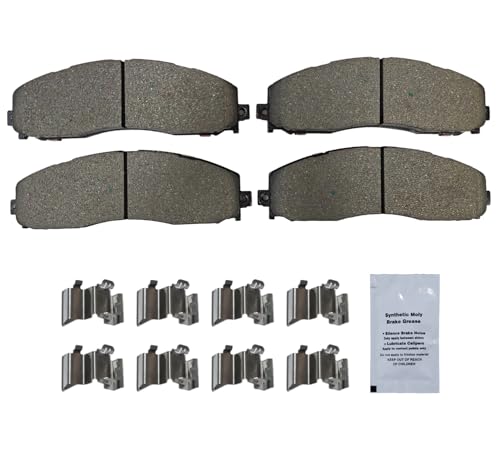 Image of HUSCH D1691 Rear Ceramic Brake Pads Kit Fit For Ford F-250 Super Duty 2013-2022, For F-350 Super Duty 2013-2022, For F-450 Super Duty 2013-2016