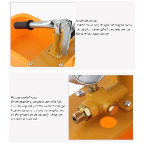 Image of Aluminum Alloy Hydraulic Pressure Test Pump Leak Detector with Gauge, Suitable for Water or Hydraulic Oil as Pressure Measurement Medium