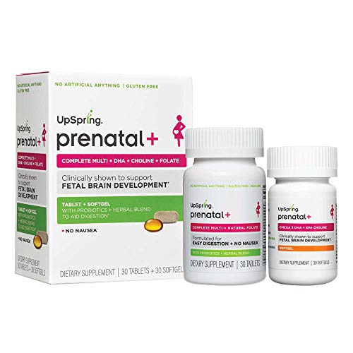 UpSpring Baby Natural Prenatal Multivitamin Plus Omega3 DHA, Choline, Natural Folate and Alpha