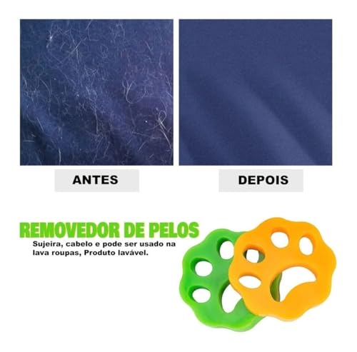 kit 4 removedor de pelo maquina de lavar tira pelos sujeira gato cachorro pet