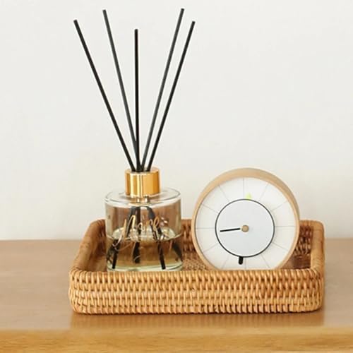 Cesta de almacenamiento de ratán rectangular pequeña para llaves, cosméticos y mesa 3