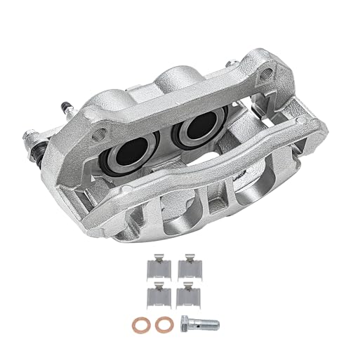 Image of Detroit Axle - Front Right Brake Caliper for 2010-2011 Ford F-150 Lincoln Mark LT 2010-2021 Expedition Navigator Disc Passenger Side Brake Caliper w /Bracket Replacement