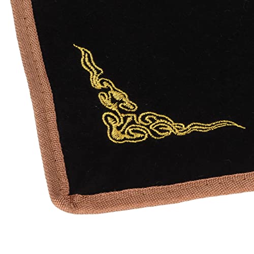 Saco de pano de veludo para joias Pano de joias de quatro cantos bordado Preto e branco Pano de velu