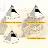 Vinnypet Tipi Zelt fur Katzen und Hunde Haustierzelte Häuser mit Plüschkissen Luxery Hundezelt Katzenzelt Abnehmbar und Waschbar Katzenhaus Haustierhäuser 50x50x60cm