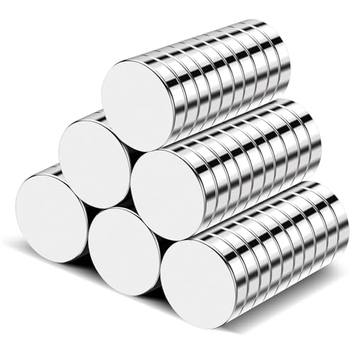 Image of TRYMAG Neodymium 15x2mm Round Rare Earth Fridge Magnets, 60Pcs Small Strong Refrigerator Magnets for Crafts, Whiteboard, Scientific Models, Dry Erase Board, Office