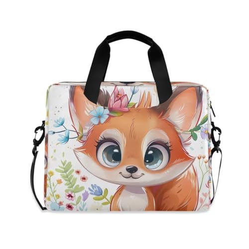 Sac pour ordinateur portable 15,6 pouces avec motif fleurs de chat sacoche blanche
