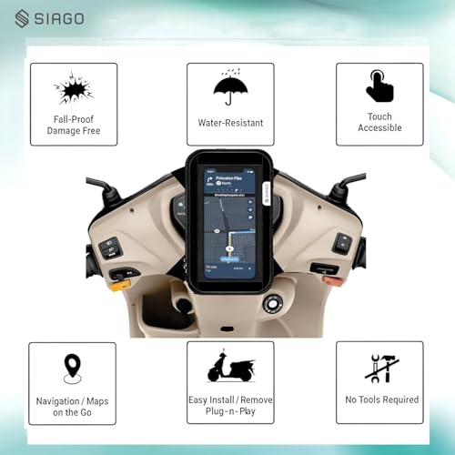 Image of SHAH BROTHERS Premium Mobile Holder for Scooty /Motorcycle | Universal Water-Resistant Phone Pouch | 360 Swivel & Adjustable Fit for Activa & All Scooters | Hands-Free Navigation | Smoky Black