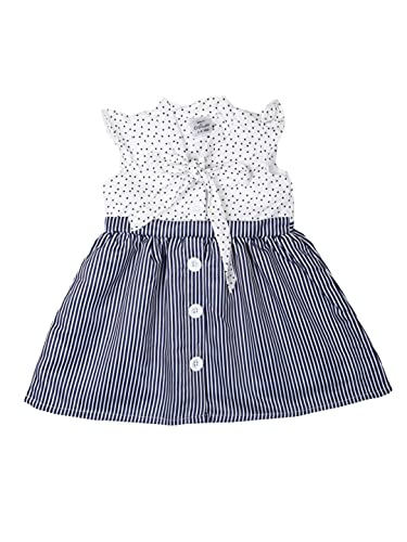 Image of Doodle Dress for Baby Girls| Breathable Frock for Girls| Baby Girl Dress| Knee Length Dress for Girls| Baby Frocks Waist Tie-up| Cap Sleeves Kids Frock| Age 6 Months to 4 Years