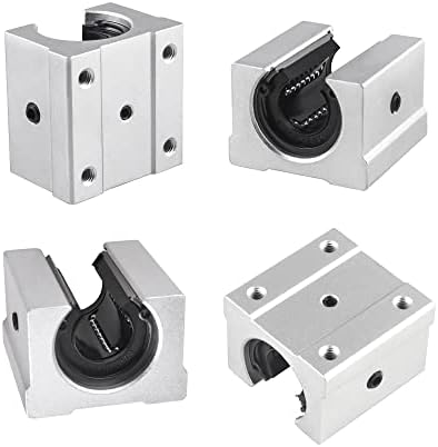 4Pcs SBR16UU Linear Rail Bearing Slide Block 16mm Aluminum Open Block, CNC Parts for SBR16 16mm Linear Guide Rail