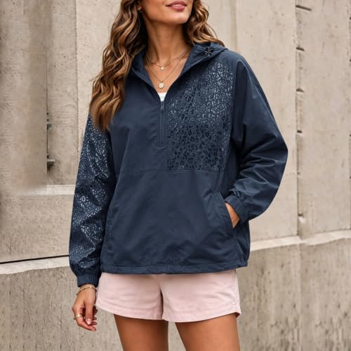 Elneeya Windbreaker Jacket Women Waterproof Quick Dry Hood Rain Jacket - image 2