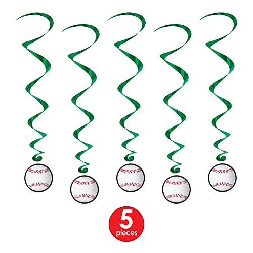 Baseball Whirls Sports Party Hanging Decorations (5/Pkg) #TOP2
