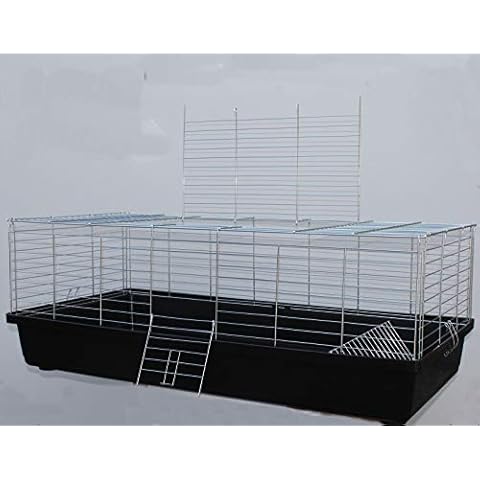 H1,20 m Hasenkäfig Nagerkäfig Kaninchenkäfig Käfig Stall Meerschweinchen schwarz Cover