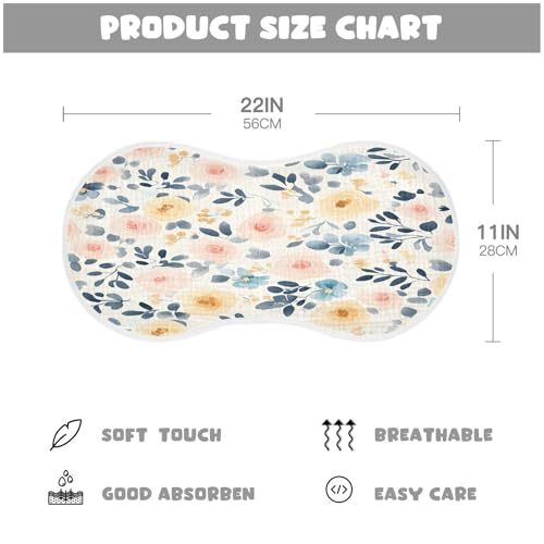 Watercolor Colorful Flowers Burp Cloths Unisex Cotton Burp Cloths Absorbent and Non-Seeping Suitable for Babies, Toddlers, Newborns4